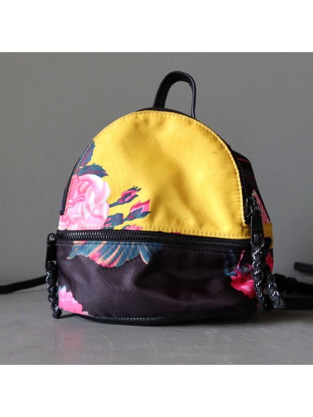 Steve Madden Mini Backpack Bmallory Yellow Pink Floral Convertible Crossbody